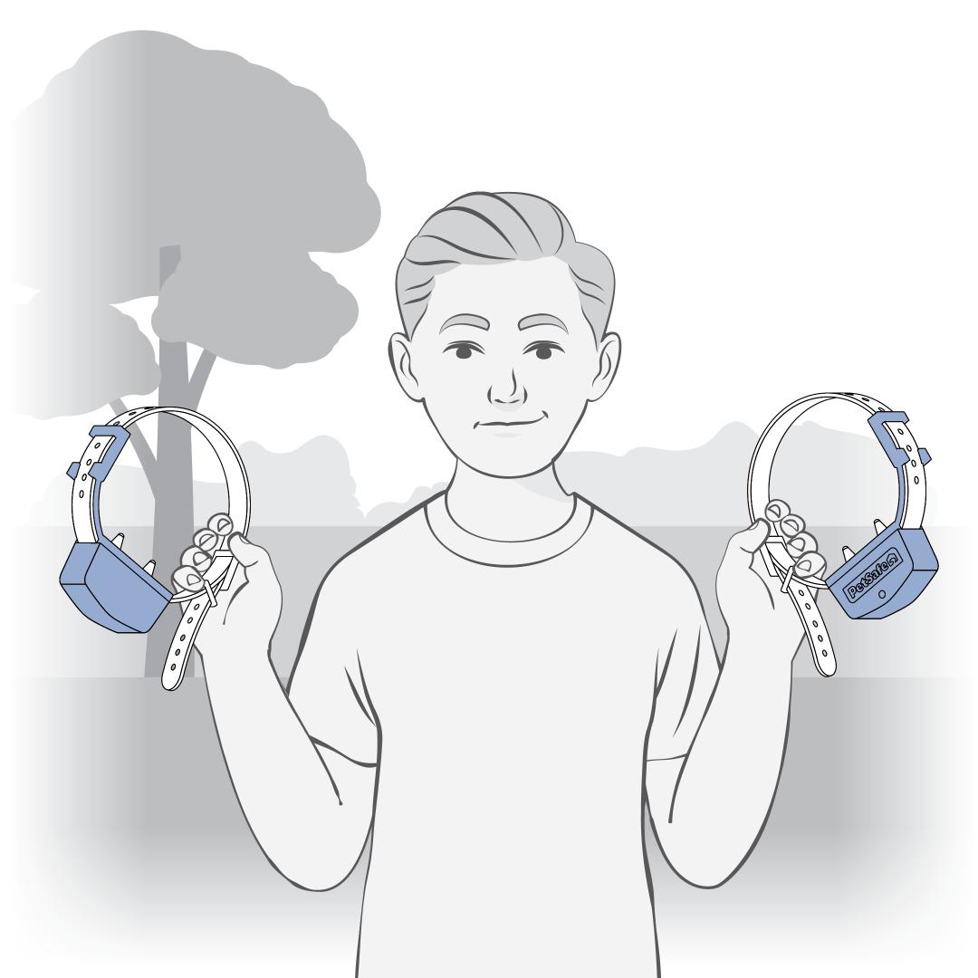 a man is outside with Collars Antenna in Air