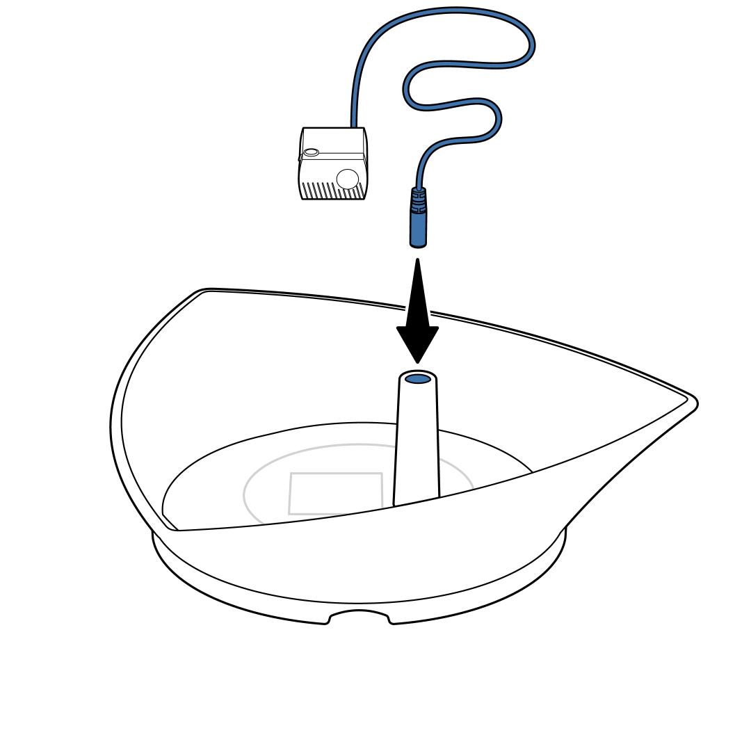Thread Pump Cord Through Bowl Stem