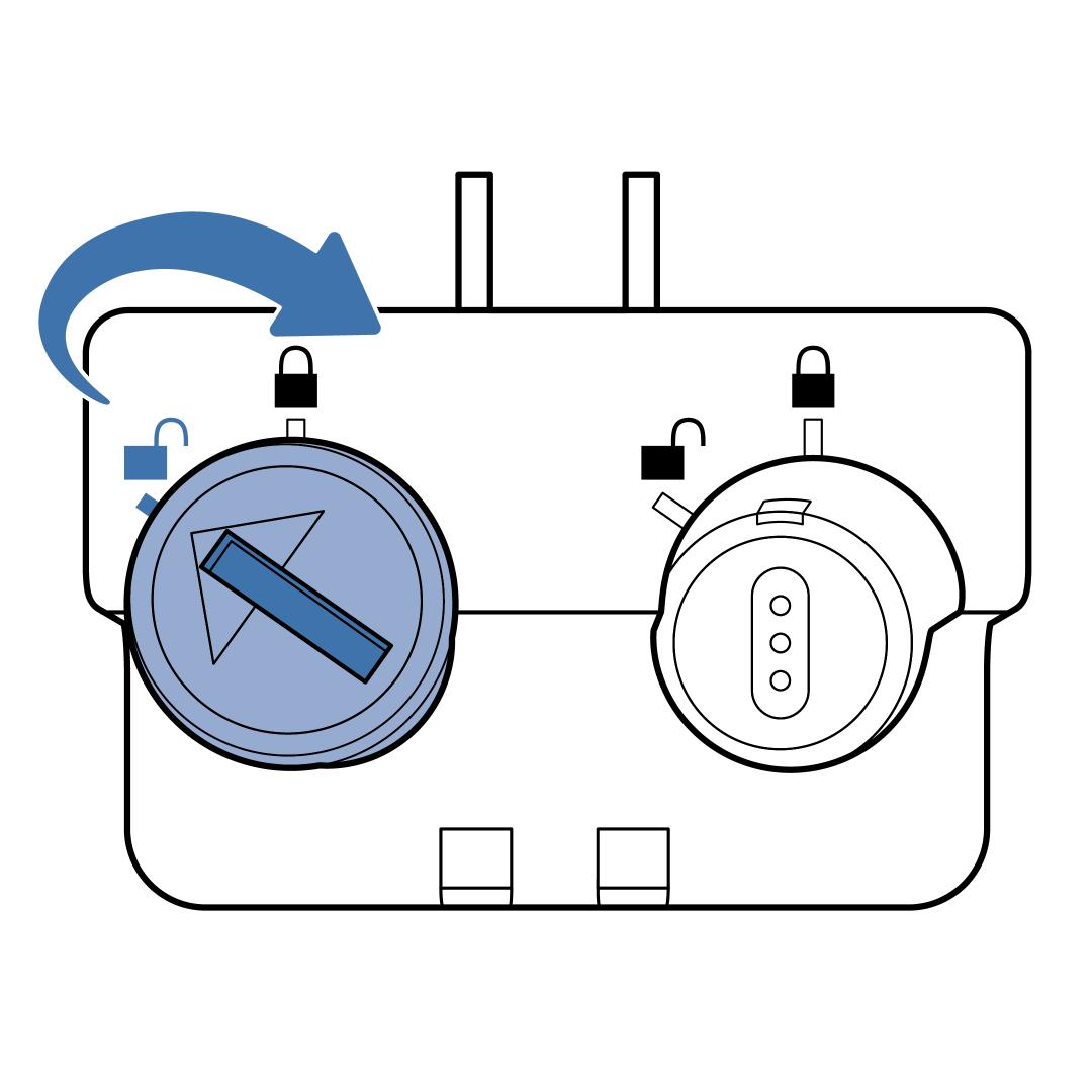 Rotate Battery Clockwise to Charge
