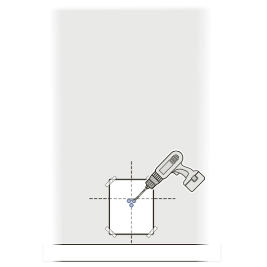 Drill center locator holes in wall