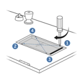 Evenly tighten screws screws