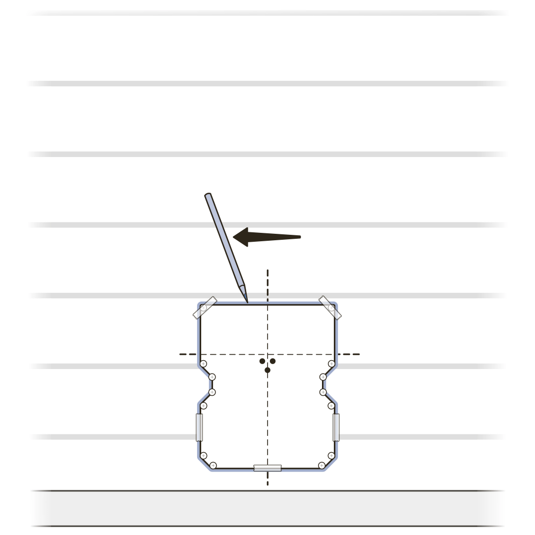 Trace cutting template for exterior wall