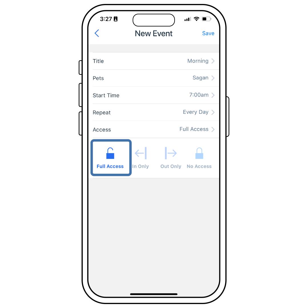 New Event, Select Access