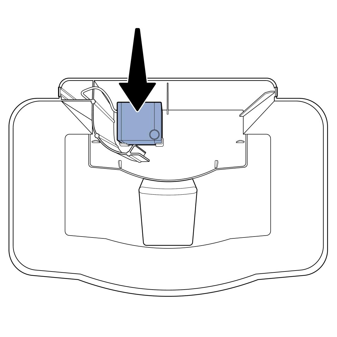 Place Pump Into Indention in Fountain, Top View