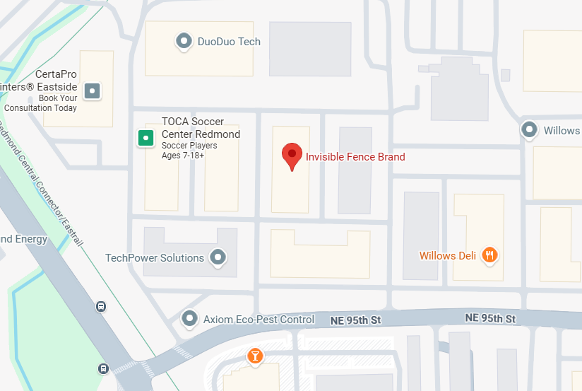 Map Pin Drop of the Invisible Fence Brand of Seattle Location