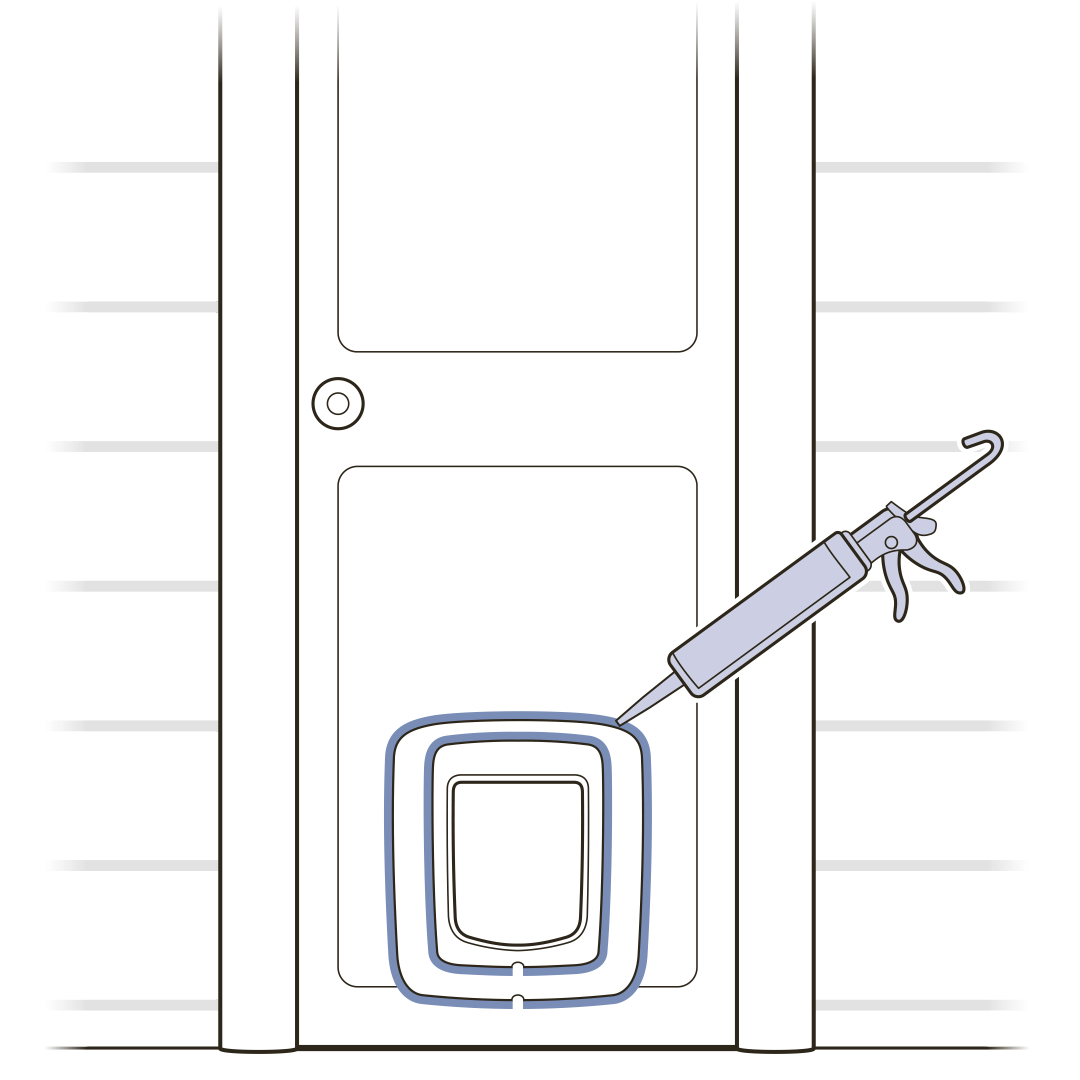 Apply caulk to exterior frame and adaptor