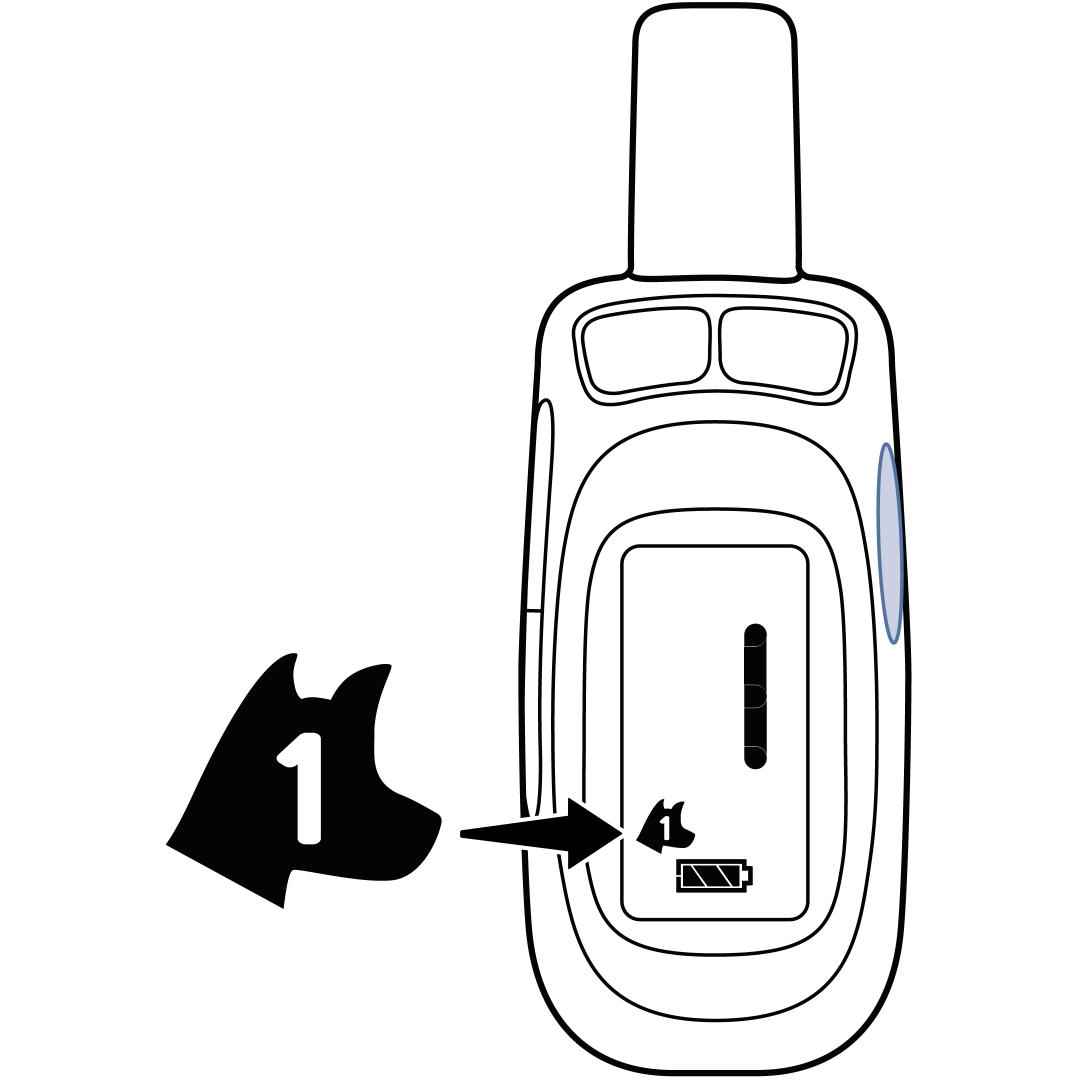 Set remote to level 1, dog 1