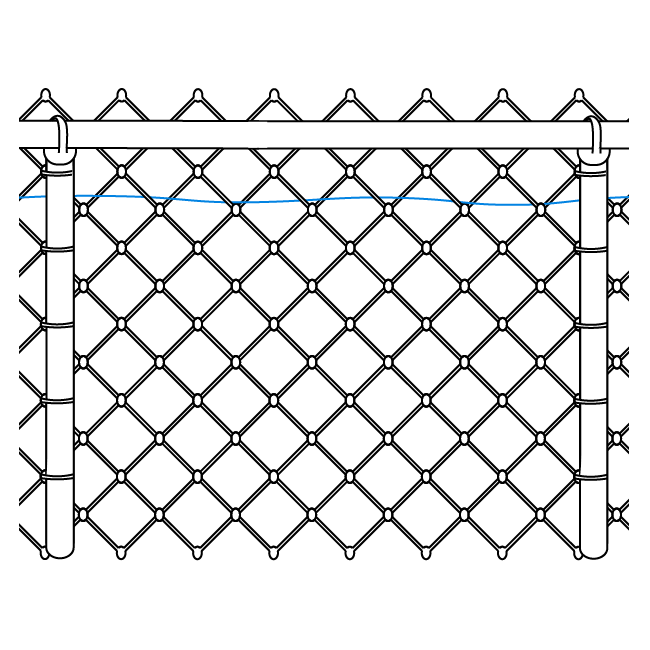 Single loop on chain link fence