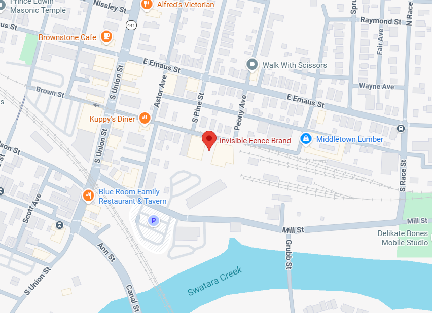 Map Pin Drop of the Invisible Fence of Harrisburg Location