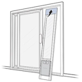 Insert Assembled Pet Door Into Upper Door Track