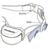 Feed excess strap through slide