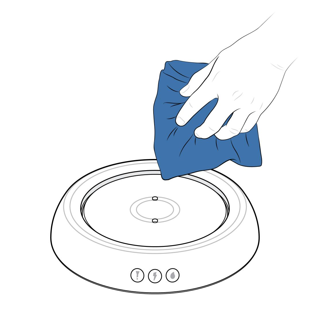 Wipe Base With Damp Cloth