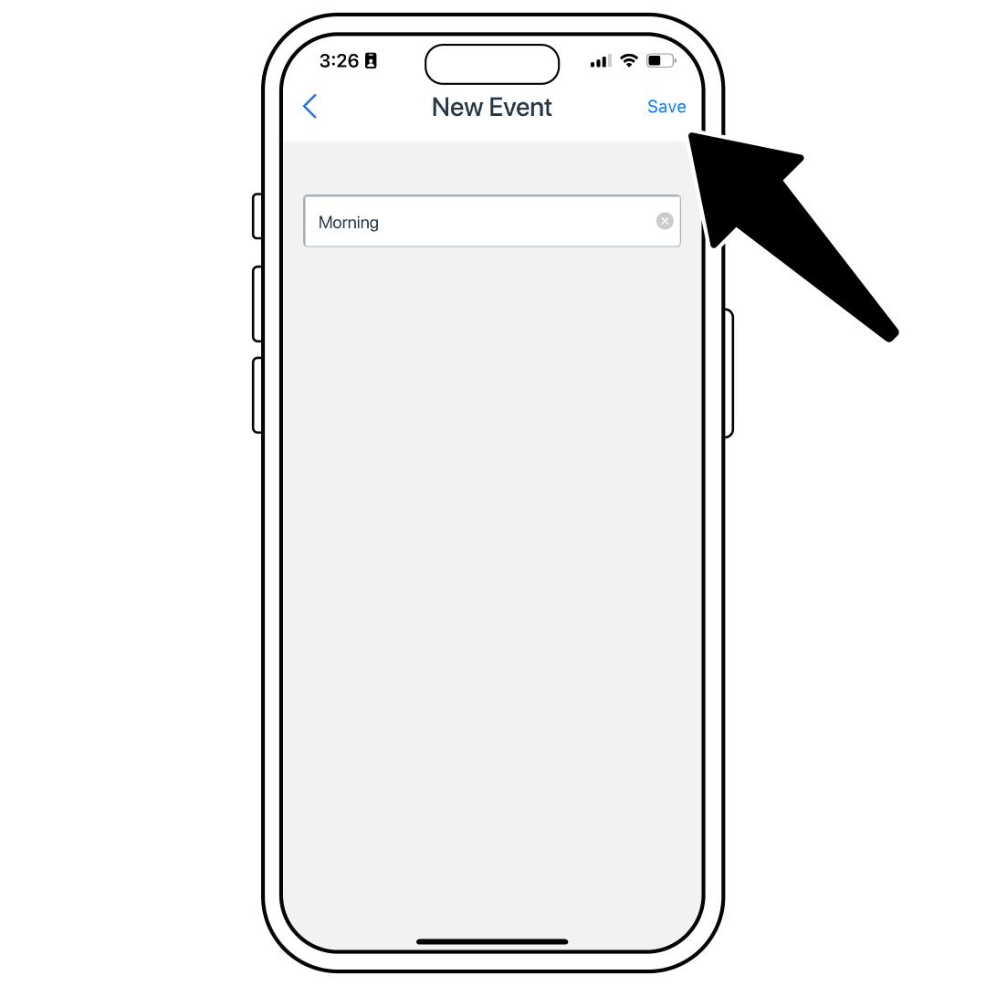 Name Event and Tap Save