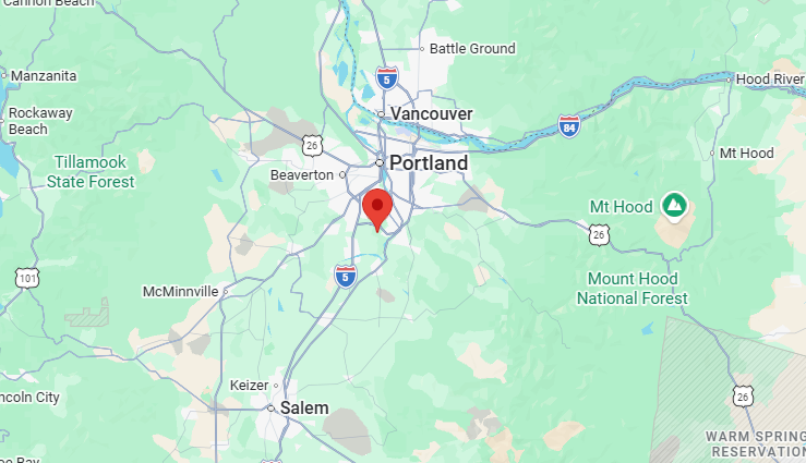 Map Pin Drop of the Invisible Fence of Greater Portland Location