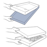 Remove tray lid and flip over
