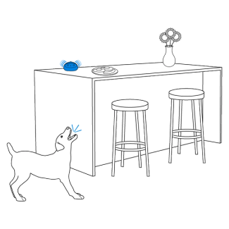 Unit placed on flat surface