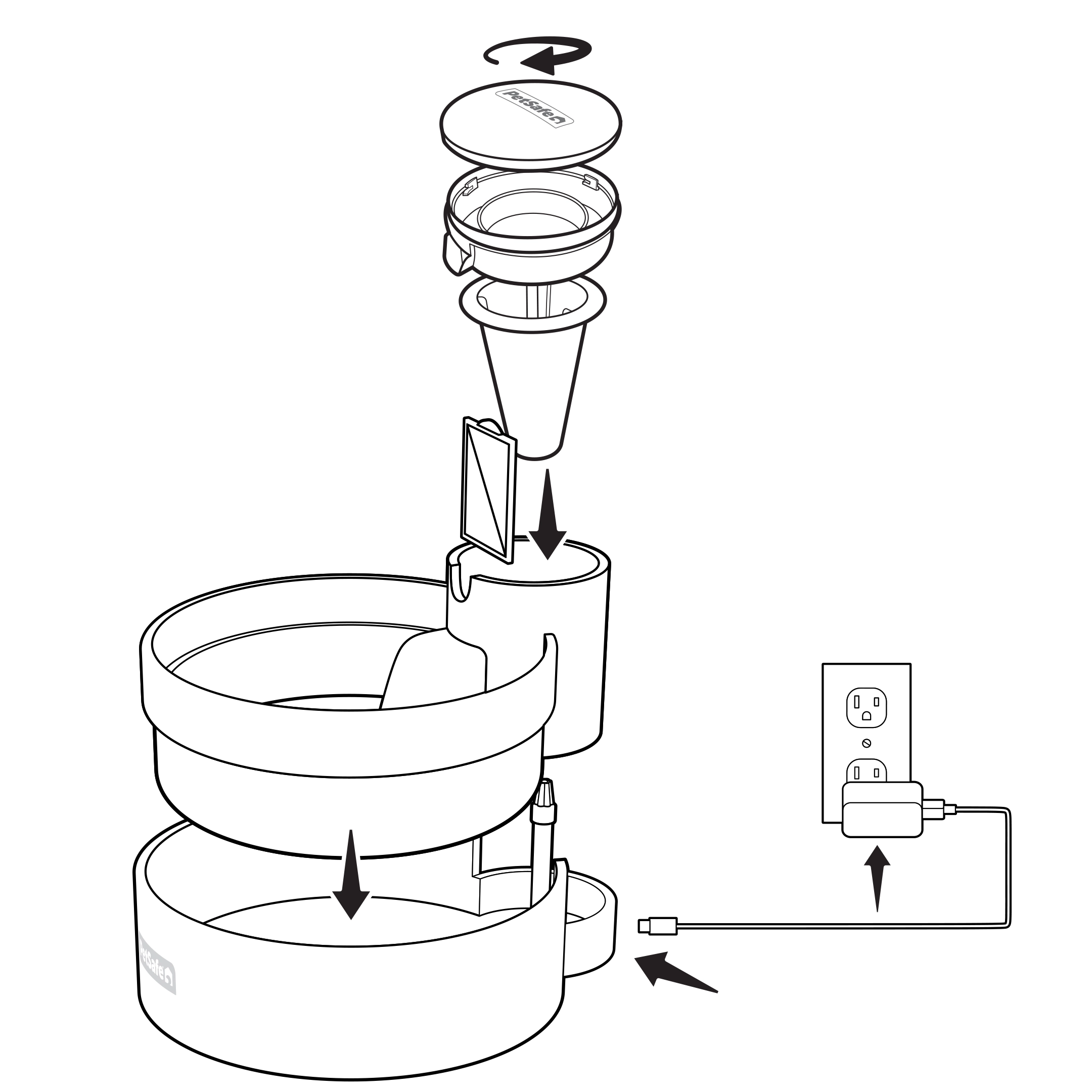 Reassemble Fountain with New Filter