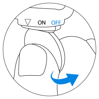 Turn the battery to the OFF position