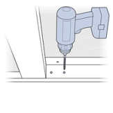 Drill Through Marked Holes For Lock Assembly