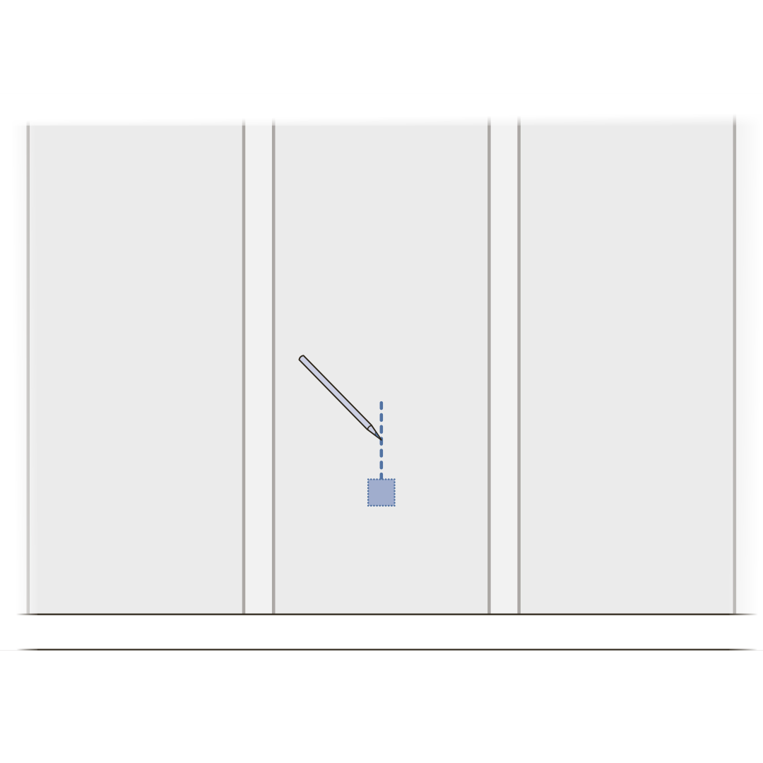 Mark pet door on wall