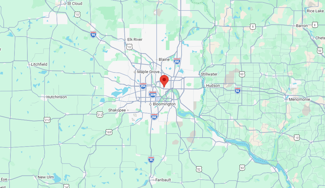 Map Pin Drop of the Invisible Fence of Minnesota Location