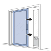 Ensure Assembled Pet Door Is Flush Against Edge