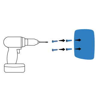 Use the provided mounting template to drill screws into the wall