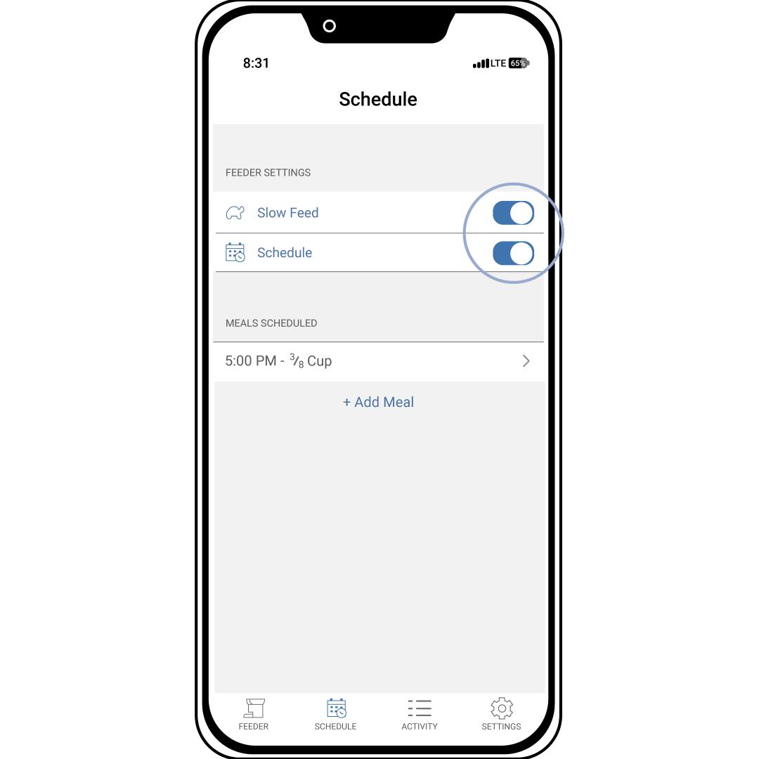 Mobile App Slow Feed Blue Slider