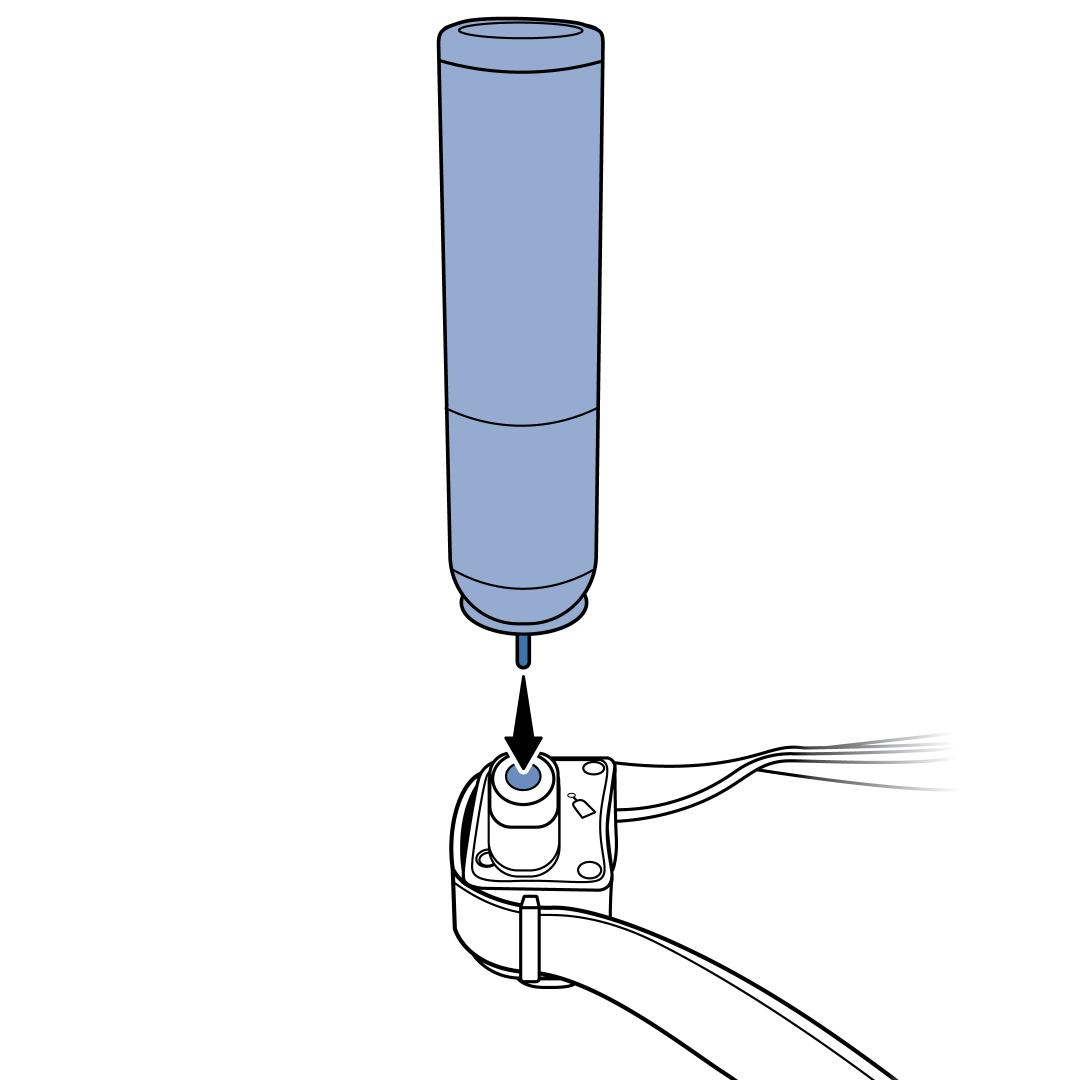 Canister placed into fill port