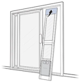 Insert Assembled Pet Door Into Upper Door Track