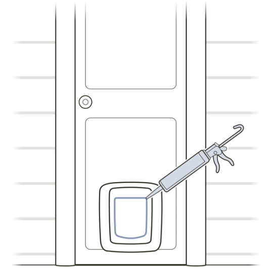 Apply caulk to tunnel