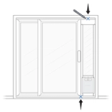 Mark Top Center And Bottom Between Pet Door And Sliding Door