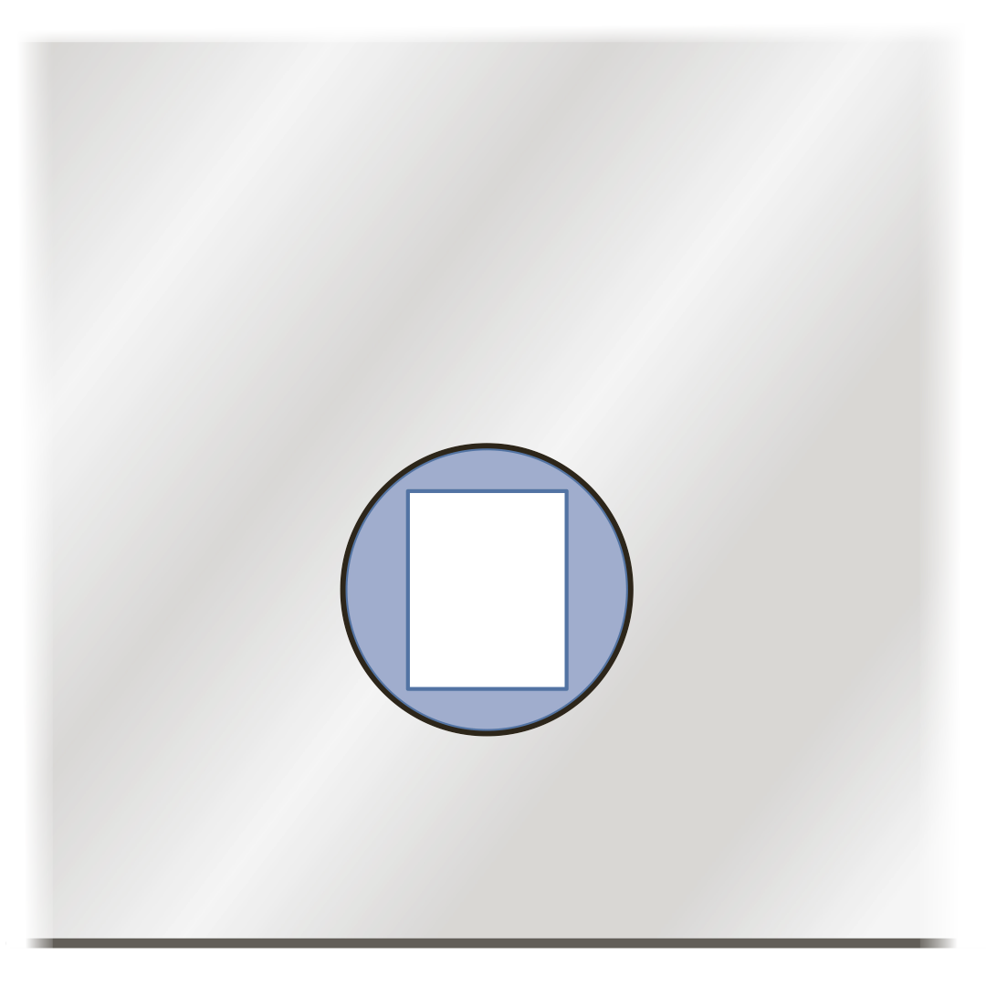 Place round spacer in opening on glass