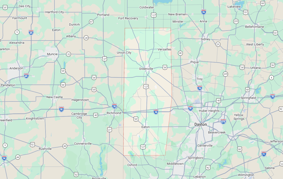 Map Pin Drop of the Invisible Fence of Columbus Location