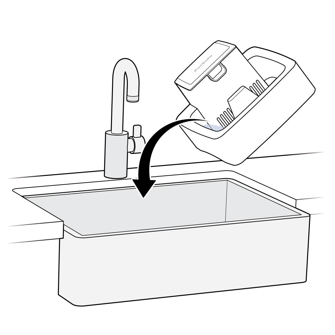 Pour Out Water Into Sink