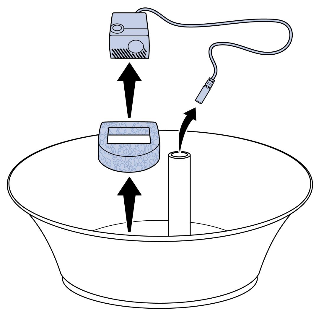 Remove Pump, Cord, and Foam Filter