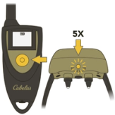 Press button with bump on front of remote, collar flashes 5X