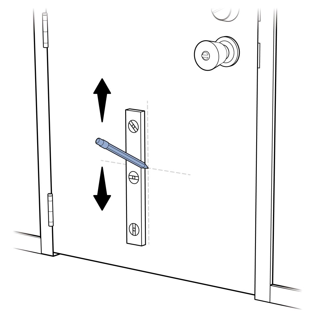Use Level And Pencil To Mark Door