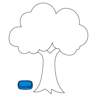 Base unit located under a tree