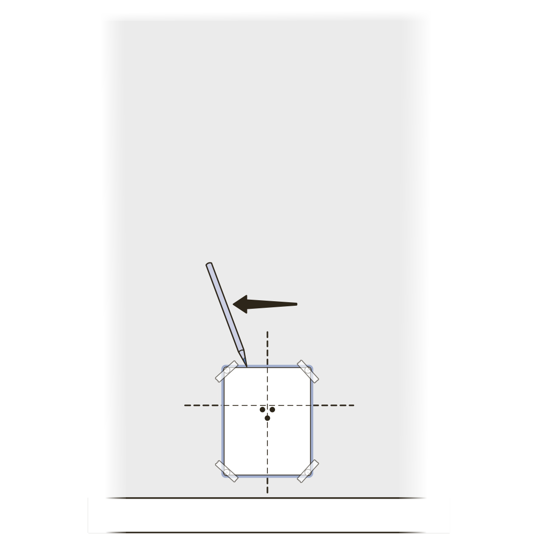 Trace cutting template for interior wall
