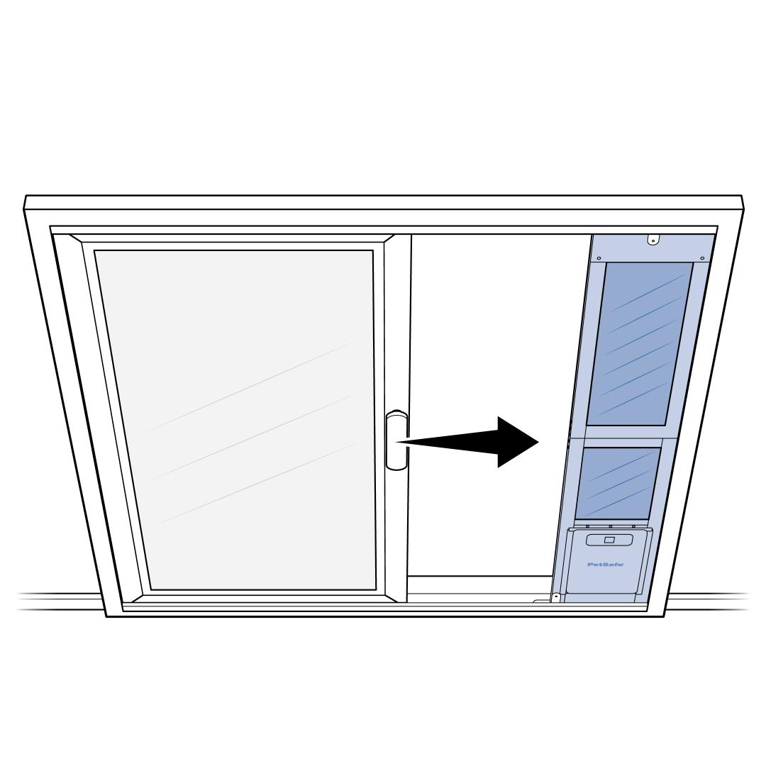 Slide Assembled Pet Door Into Door Jamb