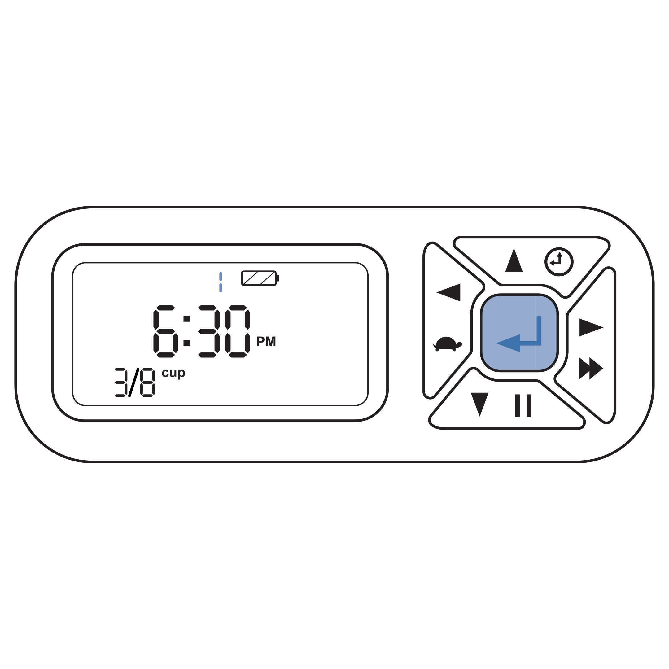 To change meal number hold center button