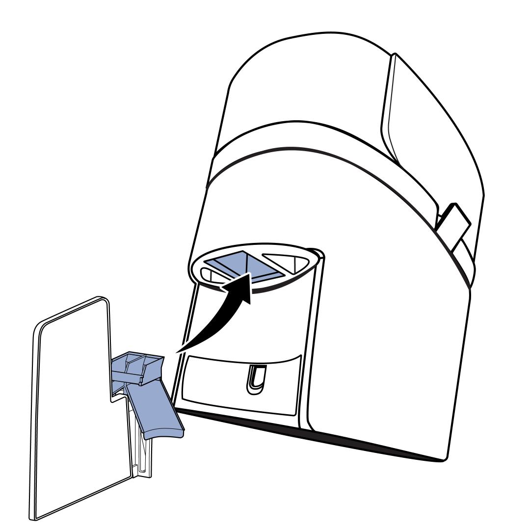 Lift Front of Pet Feeder to Slide Meal Splitter into Dispenser