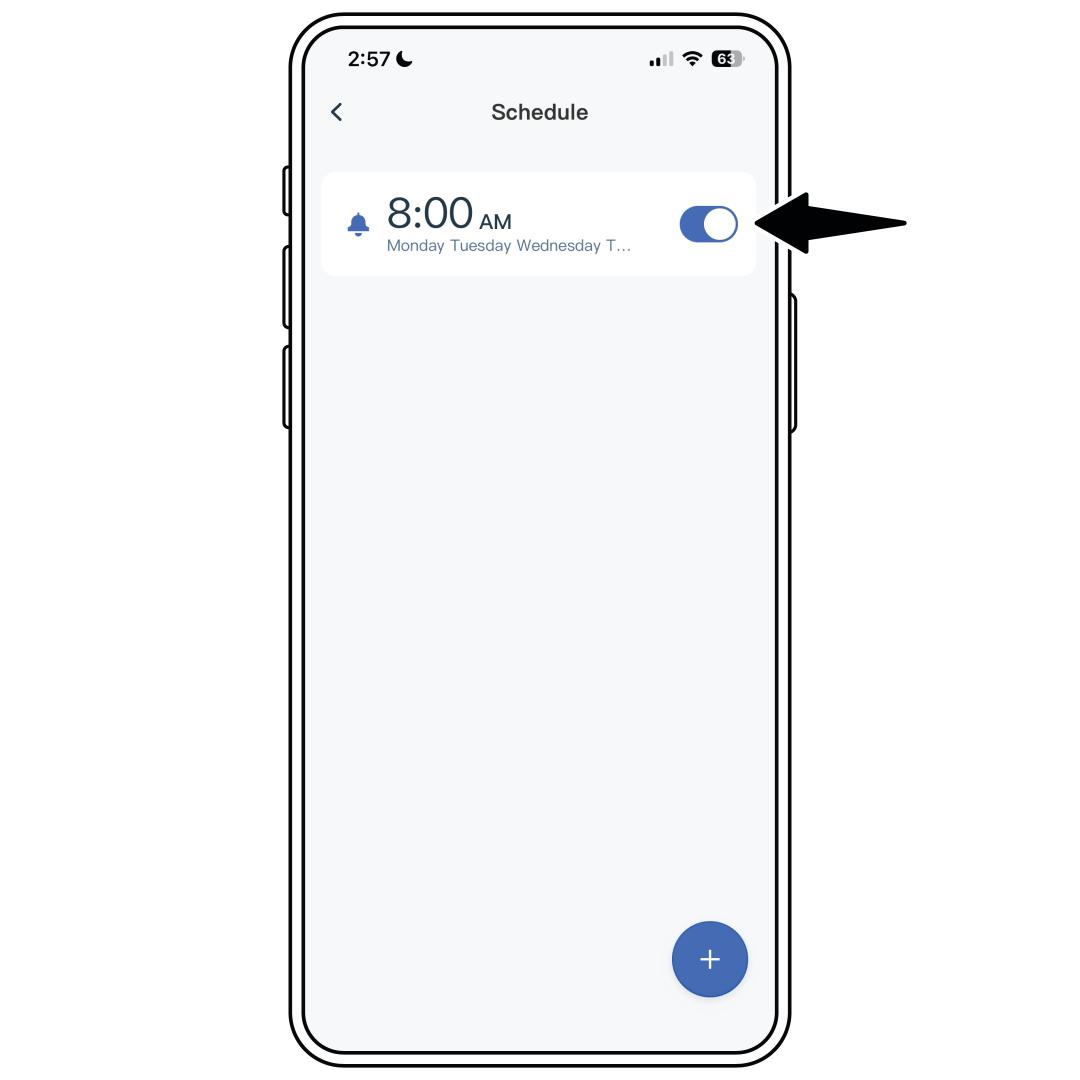 App_Select Schedule_Toggle ON OFF