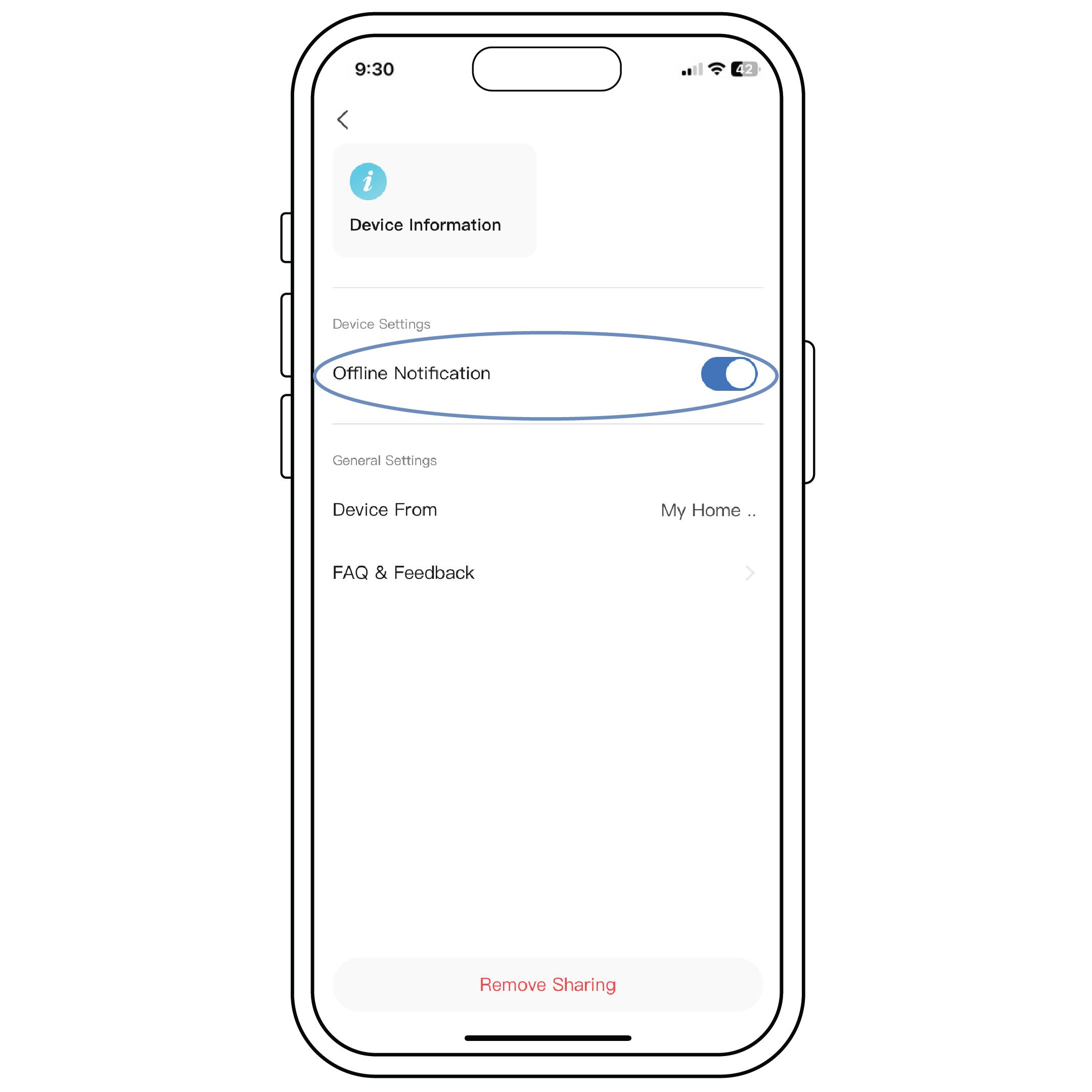 Toggle Offline Notification