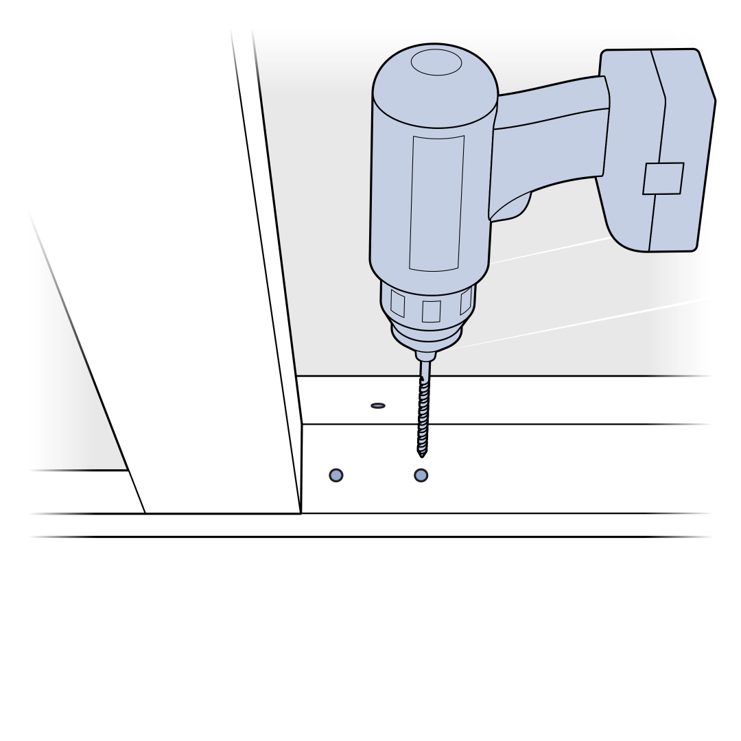 Drill Through Marked Holes For Lock Assembly