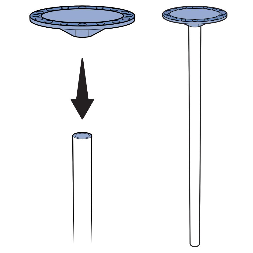 Push Oval Cap Onto Each Tube