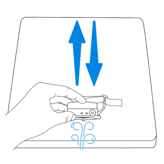 Quickly drag the collar back and forth on the surface