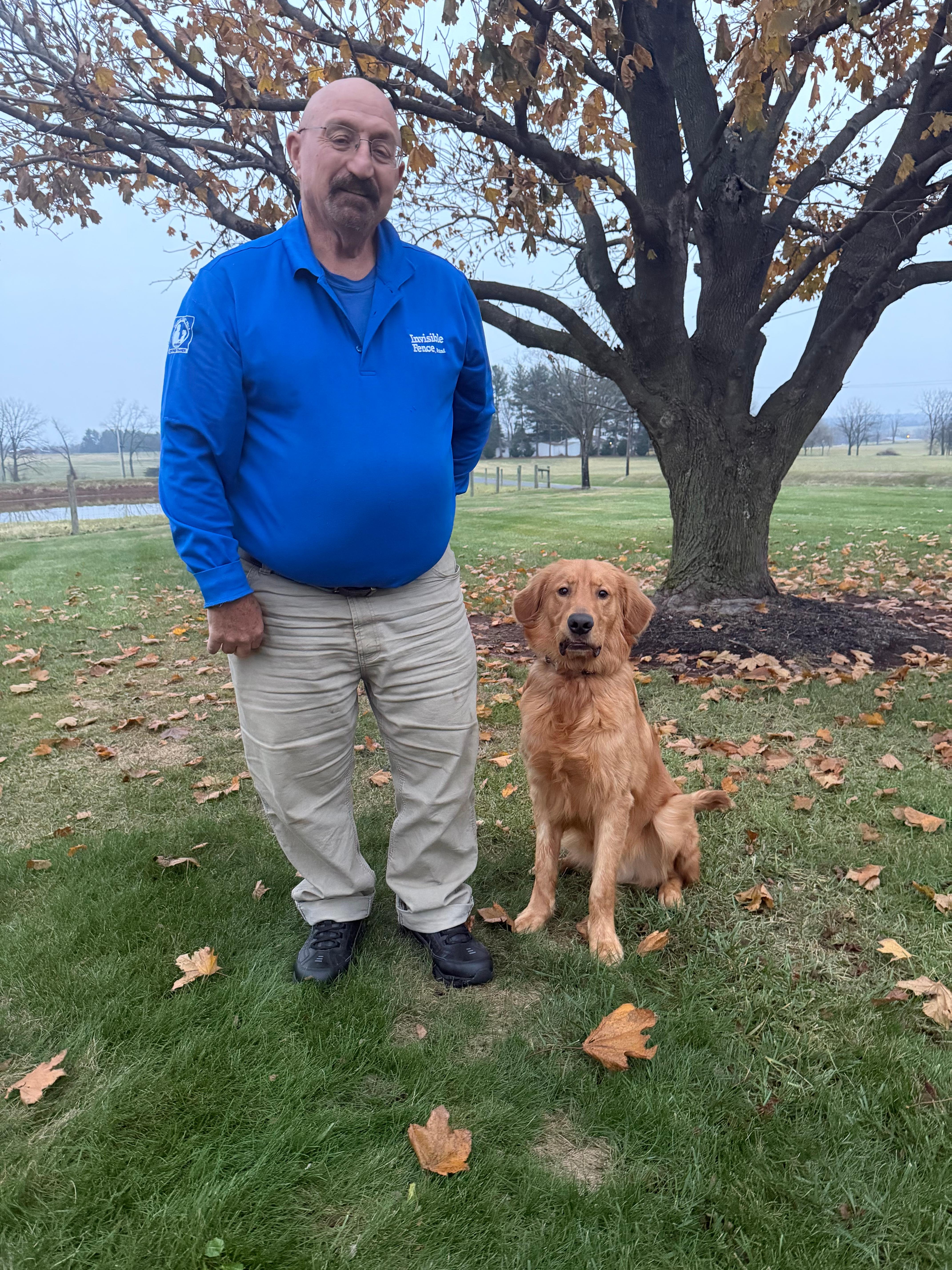 Invisible Fence Trainer with a Golden Retriever