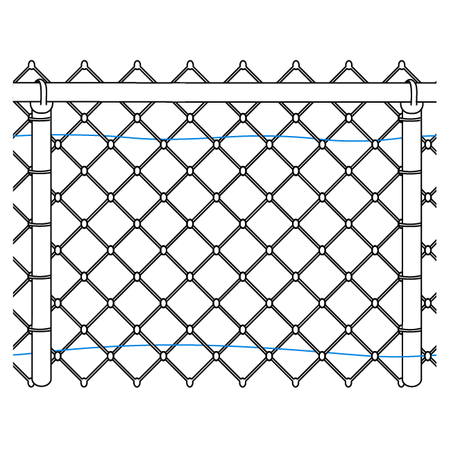 Double loop fence on a chain link fence
